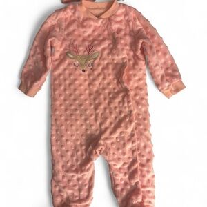 Chick Pea Pink Textured Deer Footie